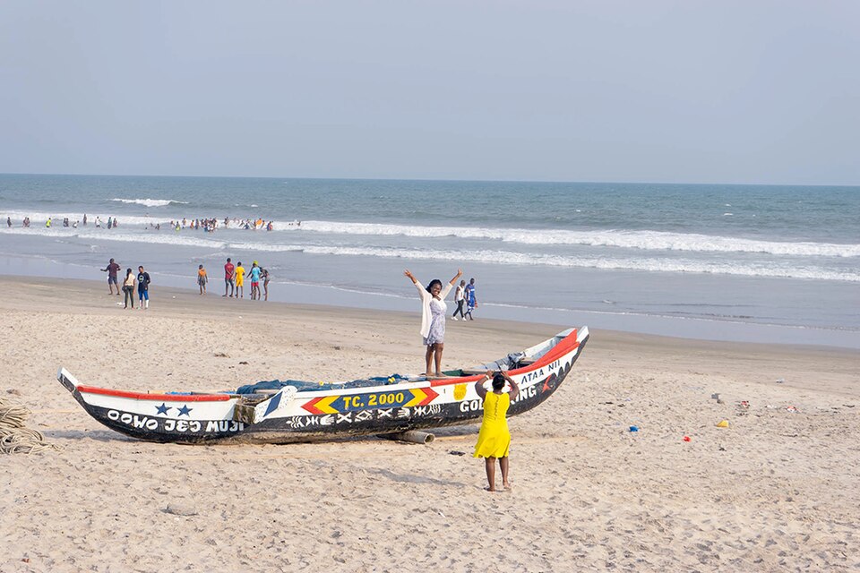 A canoe on Labadi Beach