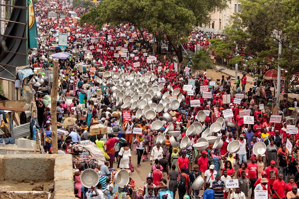 A protest in Accra