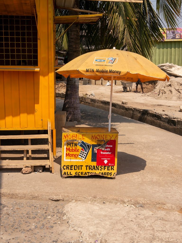 An MTN MoMo stand in Accra