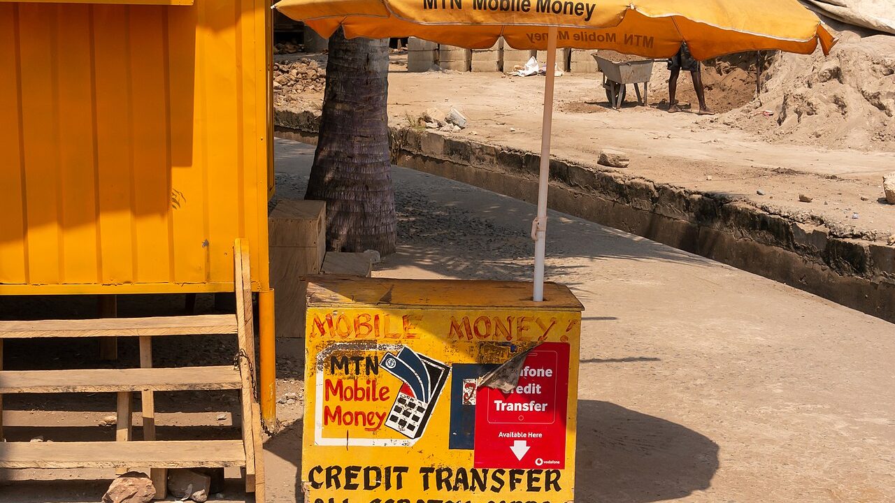 An MTN MoMo stand in Accra