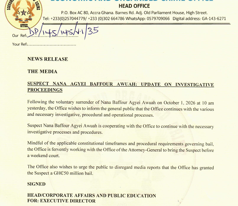 EOCO working with AG to arraign Nana Baffour Awuah before weekend court
