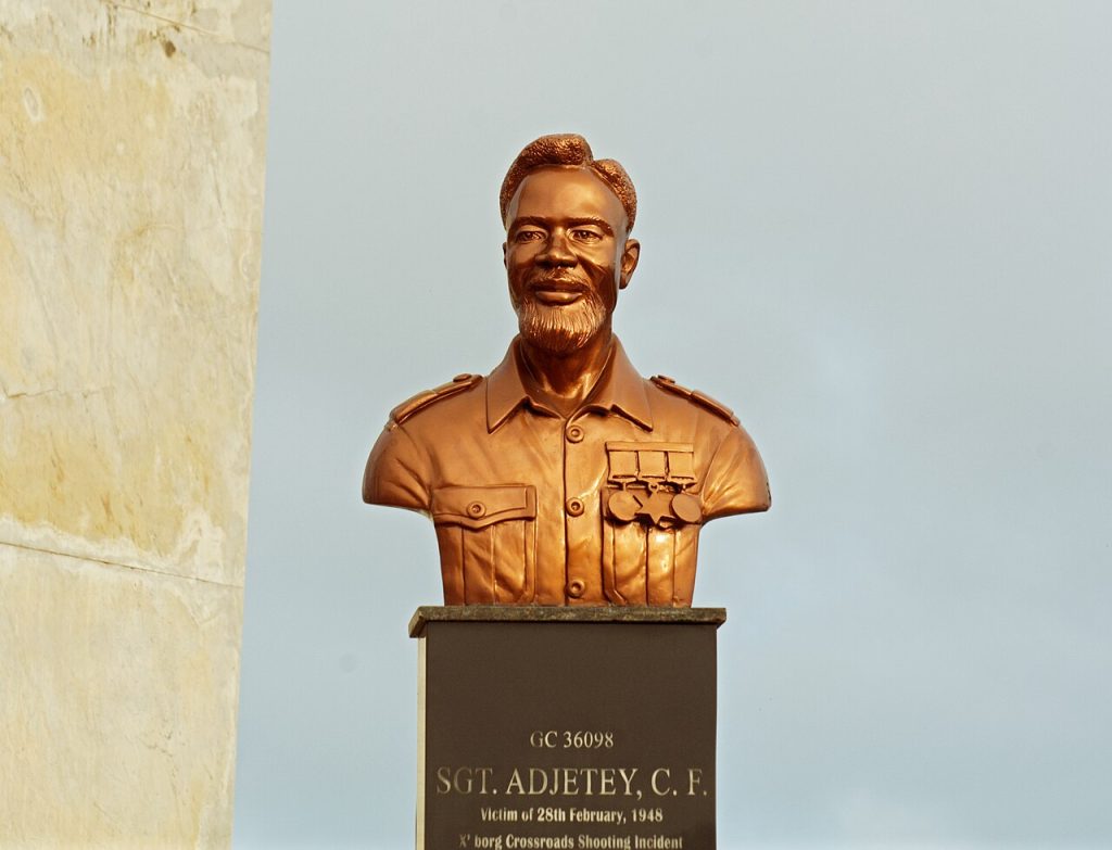 The statue of Sergeant Cornelius Francis Adjetey in Accra