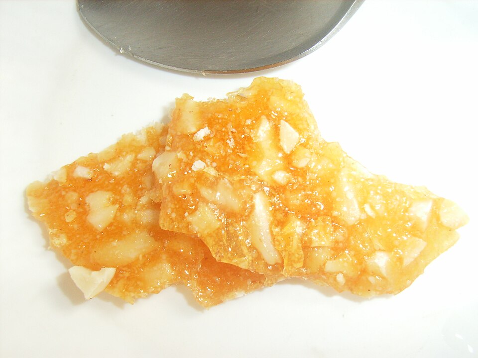 Pieces of peanut brittle