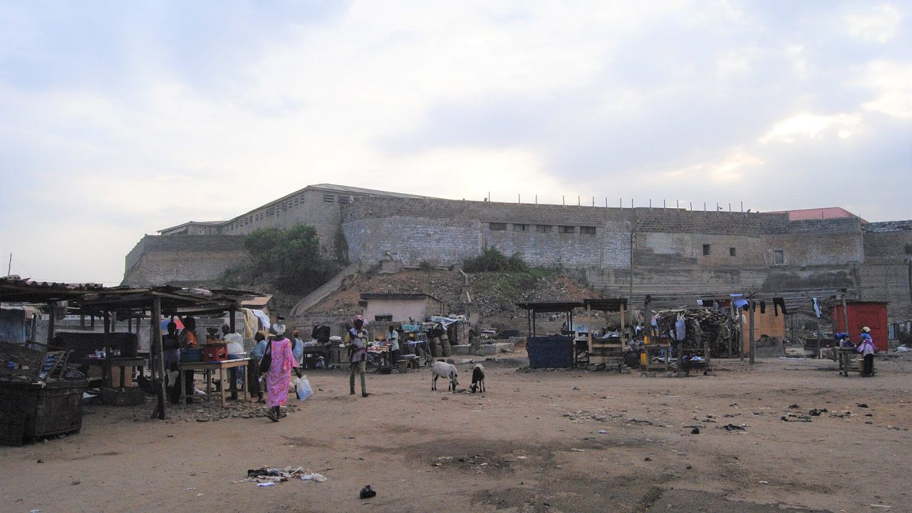 James Fort in Accra seen from the beach at Jamestown