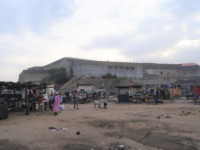 James Fort in Accra seen from the beach at Jamestown