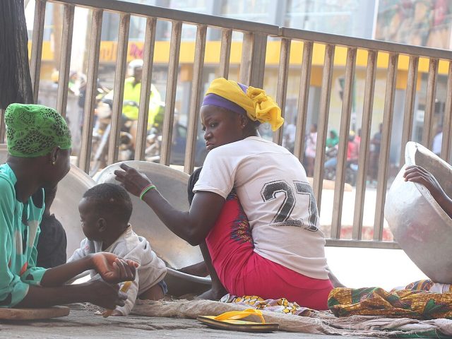 Kayayei head porters resting after work in Accra