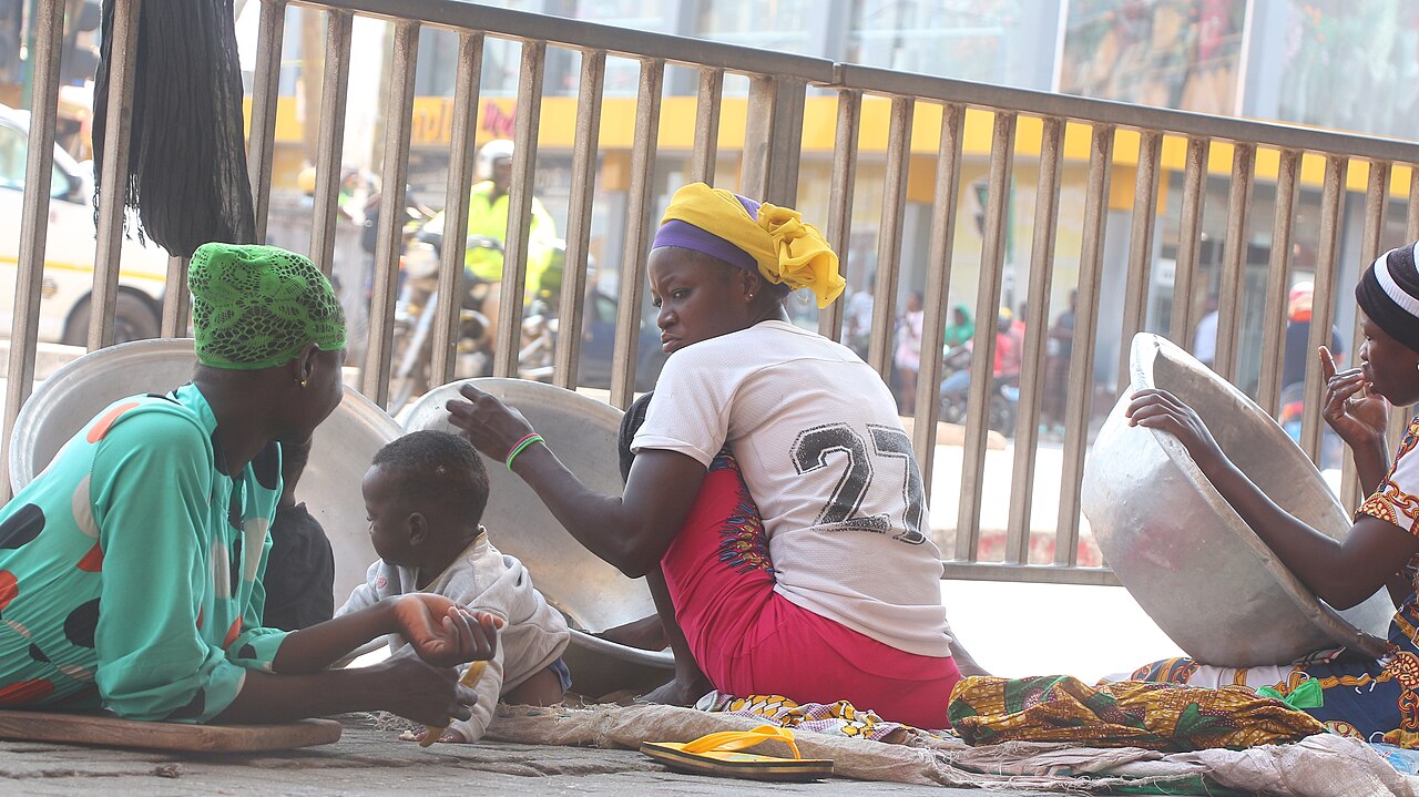 Kayayei head porters resting after work in Accra