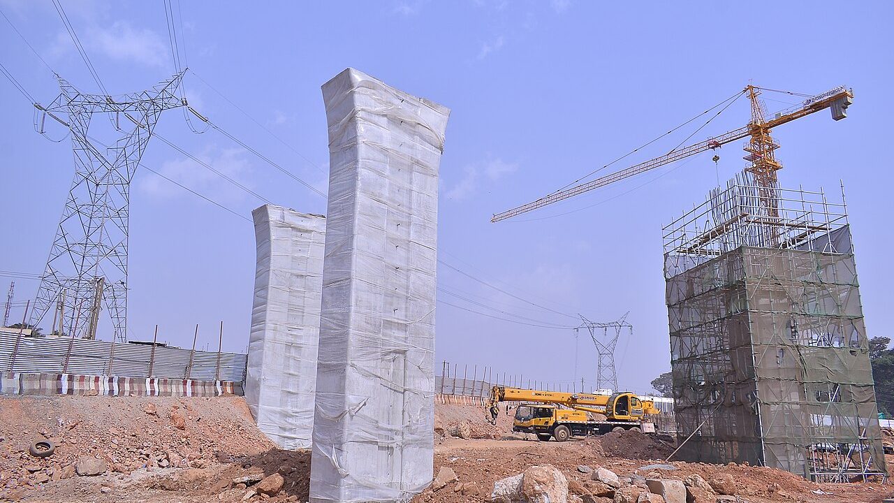 The four-tier Pokuase Interchange on the Accra-Kumasi highway