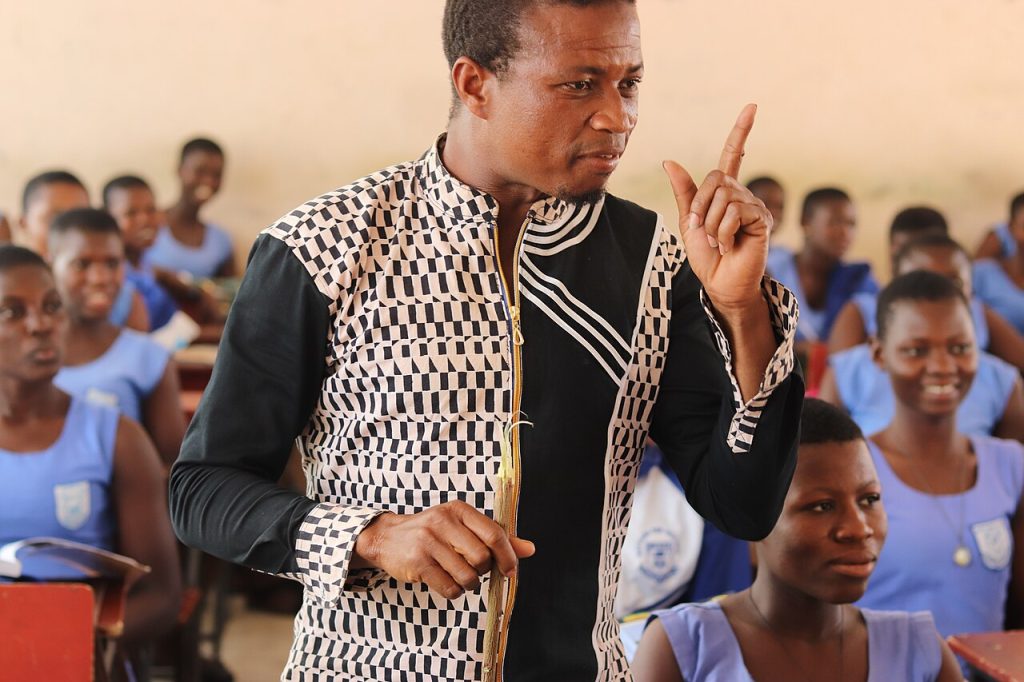 Senior high school students in class in Ghana