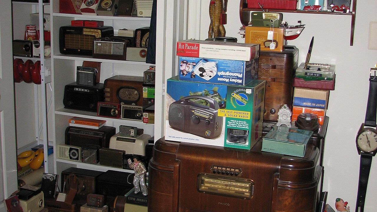 A collection of vintage radio sets