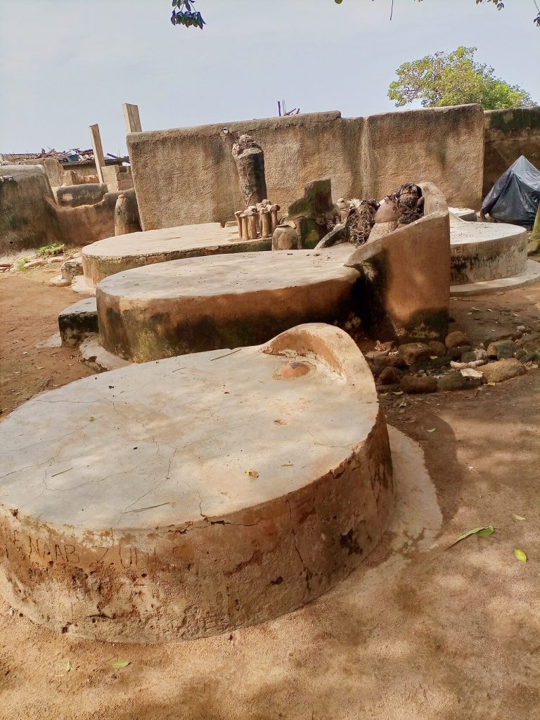 A cemetery of former chiefs at Tenzuk in northern Ghana