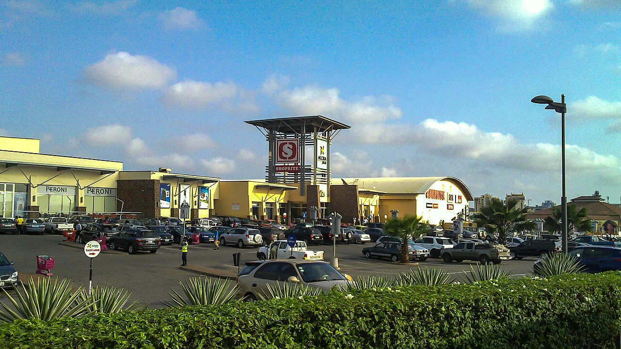 The entrance to Accra Mall