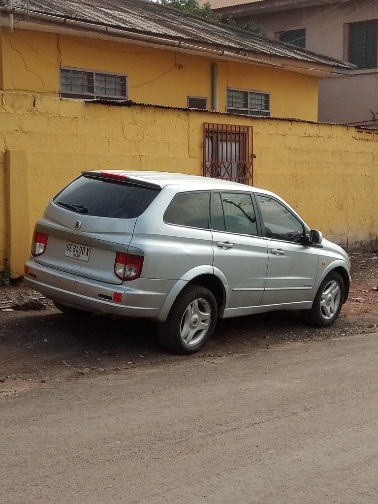 Cars parked in Ghana