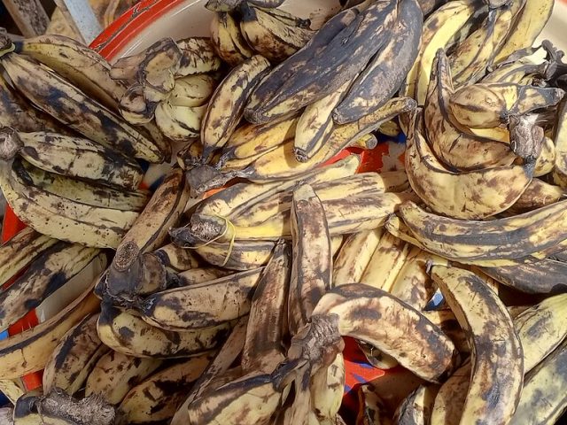 Bunches of ripe plantain