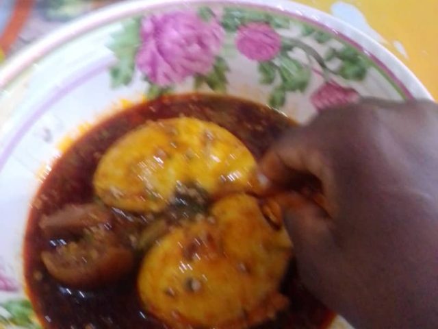 Tuo zaafi served with soup