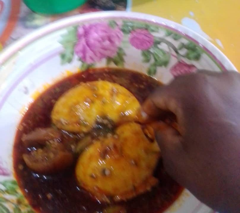 Tuo zaafi served with soup